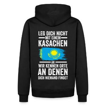 Kasachstan Kasache Kasachisches - Männer Premium Bio Hoodie - Schwarz - Hinten - Nico (187cm)