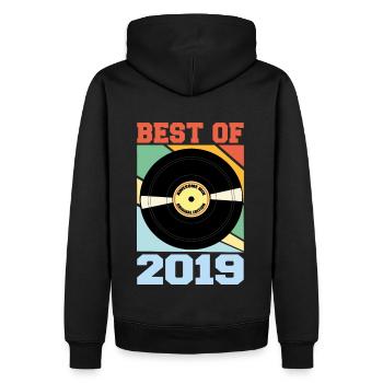 Best of 2019 - Männer Premium Bio Hoodie - Schwarz - Hinten - Nico (187cm)