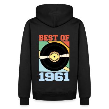 Le meilleur de 1961 - Sweat à capuche Premium bio Homme - noir - Dos - Nico (187cm)
