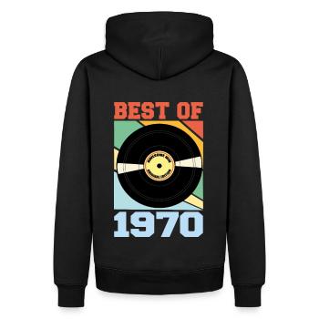Best of 1970 - Männer Premium Bio Hoodie - Schwarz - Hinten - Nico (187cm)