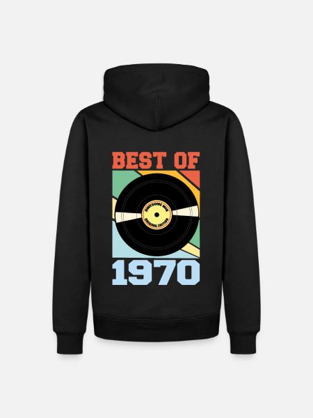 Best of 1970 - Männer Premium Bio Hoodie - Schwarz