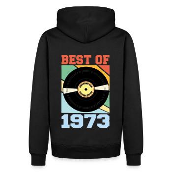 Best of 1973 - Männer Premium Bio Hoodie - Schwarz - Hinten - Nico (187cm)