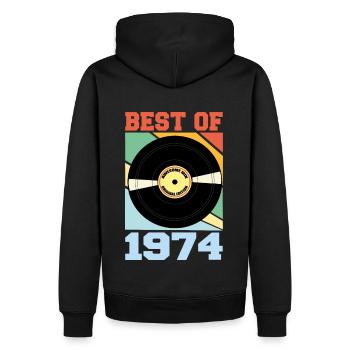 Best of 1974 - Männer Premium Bio Hoodie - Schwarz - Hinten - Nico (187cm)