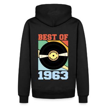 Best of 1963 - Männer Premium Bio Hoodie - Schwarz - Hinten - Nico (187cm)