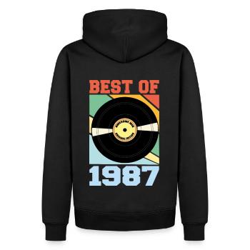 Best of 1987 - Männer Premium Bio Hoodie - Schwarz - Hinten - Nico (187cm)