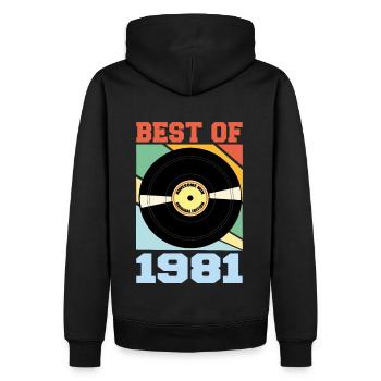Best of 1981 - Männer Premium Bio Hoodie - Schwarz - Hinten - Nico (187cm)