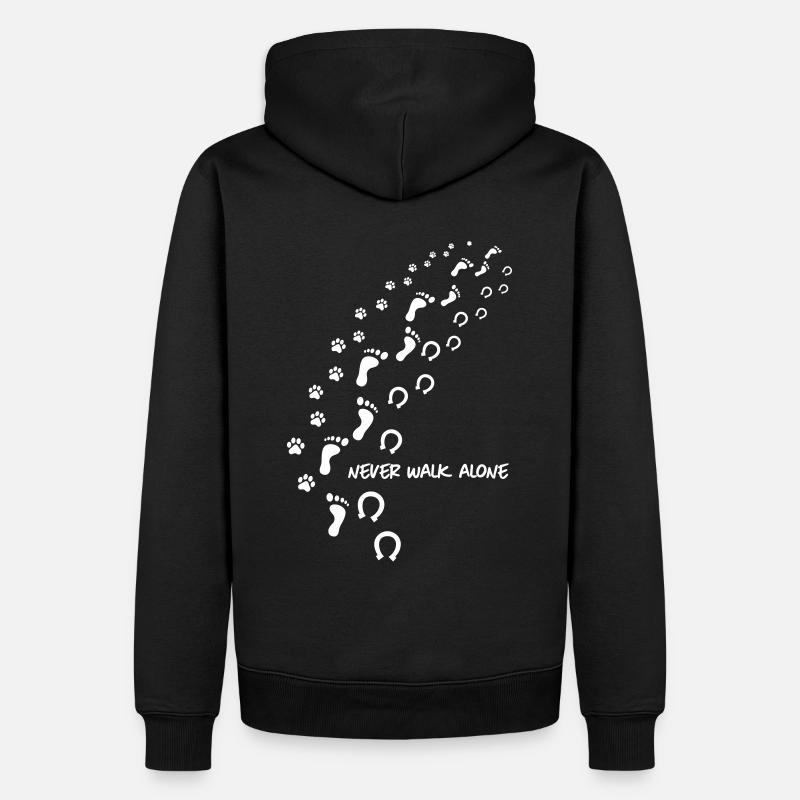 never walk alone hund pferd - Männer Premium Bio Hoodie - Schwarz