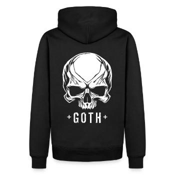 Crâne GOTH - Sweat à capuche Premium bio Homme - noir - Dos - Nico (187cm)