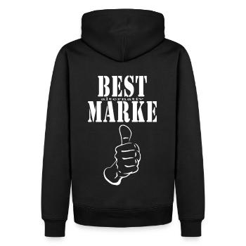 MEILLEURE alternative BRAND pouce levé - Sweat à capuche Premium bio Homme - noir - Dos - Nico (187cm)