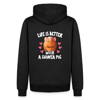La vie est meilleure avec la mère cochonne - Sweat à capuche Premium bio Homme - noir - Dos - Nico (187cm)