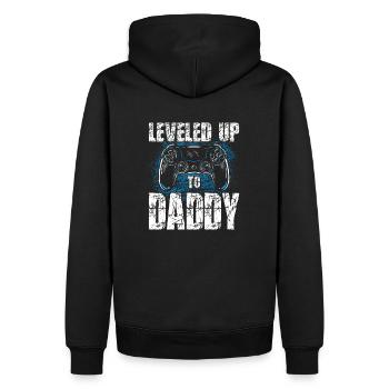 Leveled Up To Daddy Herren Outfit Vater Gamer - Männer Premium Bio Hoodie - Schwarz - Hinten - Nico (187cm)
