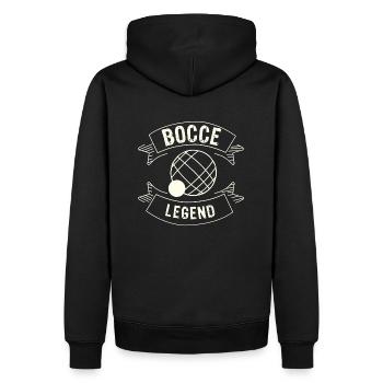 Légende de la pétanque disant boule de pétanque avec Jack Bocci - Sweat à capuche Premium bio Homme - noir - Dos - Nico (187cm)