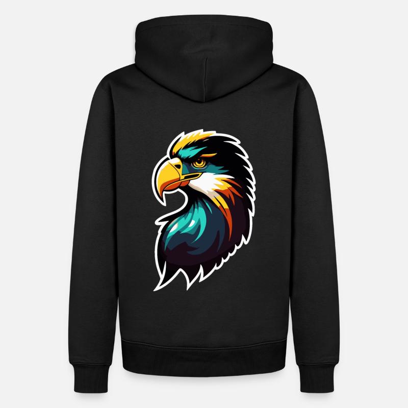 Aigle logo universitaire - Sweat à capuche Premium bio Homme - noir