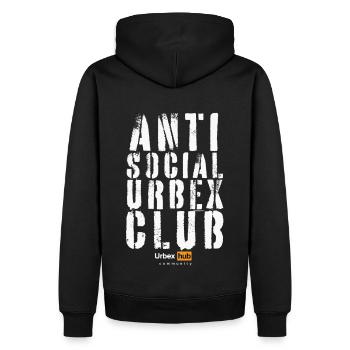 Anti Social Urbex Club - Männer Premium Bio Hoodie - Schwarz - Hinten - Nico (187cm)