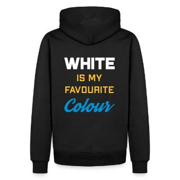 Le blanc est ma couleur préférée - Sweat à capuche Premium bio Homme - noir - Dos - Nico (187cm)