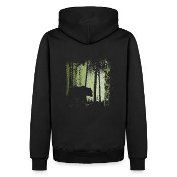 Brown Bear in Forest Outoor Bear Silhouette - Men’s Premium Organic Hoodie - black - Back - Nico (187cm)