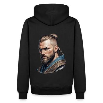 Guerrier barbare viking - Sweat à capuche Premium bio Homme - noir - Dos - Nico (187cm)