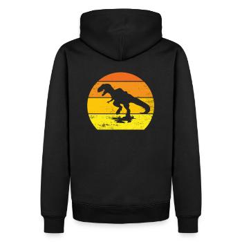 Les dinosaures idée cadeau humour drôle t-rex - Sweat à capuche Premium bio Homme - noir - Dos - Nico (187cm)