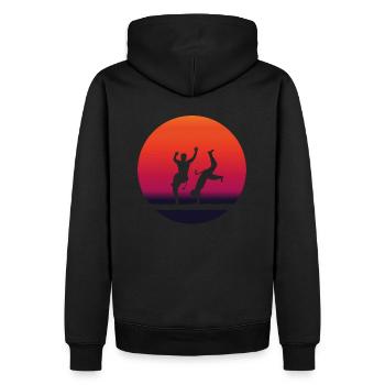 CAPOEIRA idée cadeau original passion combat - Sweat à capuche Premium bio Homme - noir - Dos - Nico (187cm)
