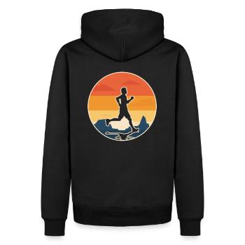 RUNNING passion running original gift idea - Men’s Premium Organic Hoodie - black - Back - Nico (187cm)