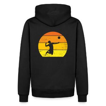 BEACH VOLLEY Original Geschenk Leidenschaft Volleyballspieler - Männer Premium Bio Hoodie - Schwarz - Hinten - Nico (187cm)