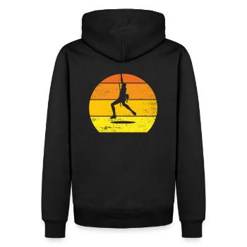 Klettern originelle Geschenk-Idee Sport Bergsteigen - Männer Premium Bio Hoodie - Schwarz - Hinten - Nico (187cm)