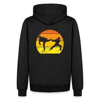 Karaté idée cadeau original sport de combat - Sweat à capuche Premium bio Homme - noir - Dos - Nico (187cm)
