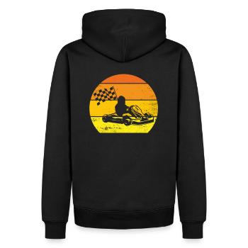 Karting Geschenk Original Sport Auto Kart Rennen - Männer Premium Bio Hoodie - Schwarz - Hinten - Nico (187cm)
