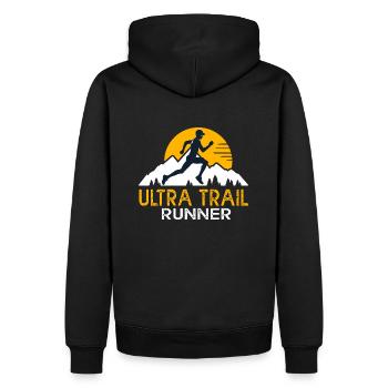ultra trail runner cadeau homme running run courir - Sweat à capuche Premium bio Homme - noir - Dos - Nico (187cm)