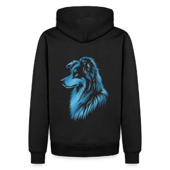 Chien de troupeau bleu - Sweat à capuche Premium bio Homme - noir - Dos - Nico (187cm)