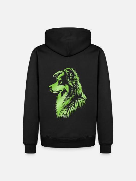 Herding dog green - Men’s Premium Organic Hoodie - black