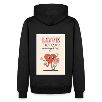 Love more <3 - Men’s Premium Organic Hoodie - black - Back - Nico (187cm)