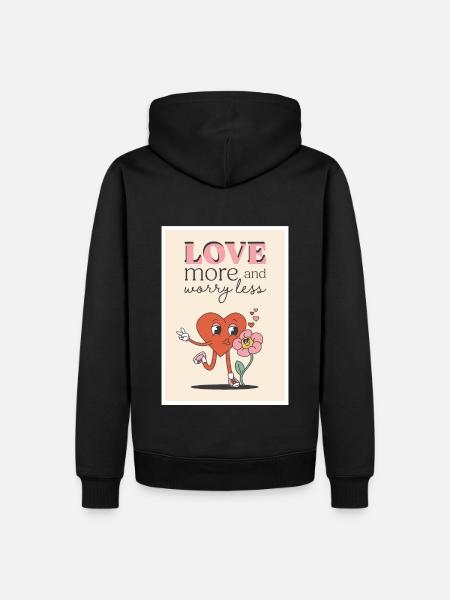Love more <3 - Men’s Premium Organic Hoodie - black