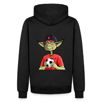 Korrigan Fußballfan - Männer Premium Bio Hoodie - Schwarz - Hinten - Nico (187cm)