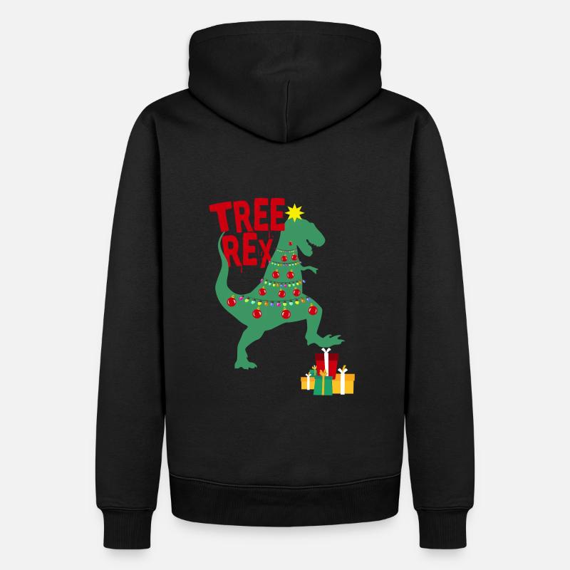 Tree Rex Xmas Geschenkidee - Männer Premium Bio Hoodie - Schwarz