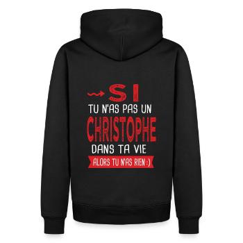 Christophe Si tu n as pas un Christophe Humour - Sweat à capuche Premium bio Homme - noir - Dos - Nico (187cm)