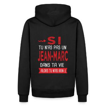 jean marc Si tu n as pas un jean marc Cadeau - Sweat à capuche Premium bio Homme - noir - Dos - Nico (187cm)