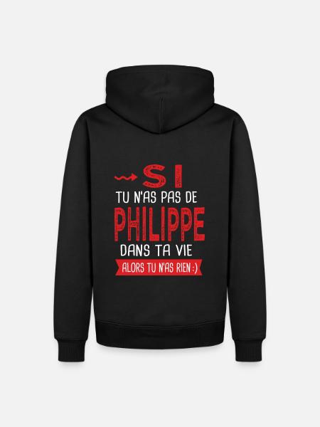 Philippe Si tu n as pas un bruno Cadeau Philippe - Sweat à capuche Premium bio Homme - noir