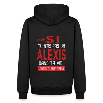 Alexis Si tu n as pas un alexis Cadeau humour - Sweat à capuche Premium bio Homme - noir - Dos - Nico (187cm)