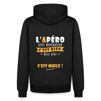 Cadeau Prénom Humour personnalisé cadeau prénom - Sweat à capuche Premium bio Homme - noir - Dos - Nico (187cm)