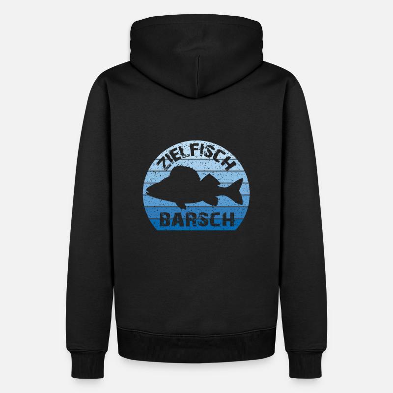 Target fish perch | Perca | Barchangler - Men’s Premium Organic Hoodie - black