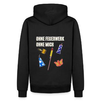 Ohne Feuerwerk Ohne Mich - Männer Premium Bio Hoodie - Schwarz - Hinten - Nico (187cm)