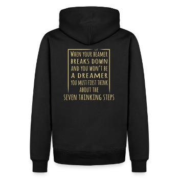 When your Beamer breaks - the 7 thinking steps - Men’s Premium Organic Hoodie - black - Back - Nico (187cm)