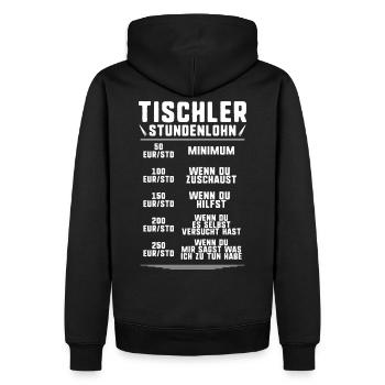 Tischler/Tischlerei/Schreiner/Schreinerei/Lohn - Männer Premium Bio Hoodie - Schwarz - Hinten - Nico (187cm)