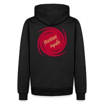 buddha inside - Männer Premium Bio Hoodie - Schwarz - Hinten - Nico (187cm)