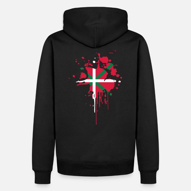 Drapeau Basque Tâche - Sweat à capuche Premium bio Homme - noir