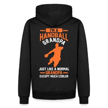 Handball Großvater Vatertag Geschenk - Männer Premium Bio Hoodie - Schwarz - Hinten - Nico (187cm)