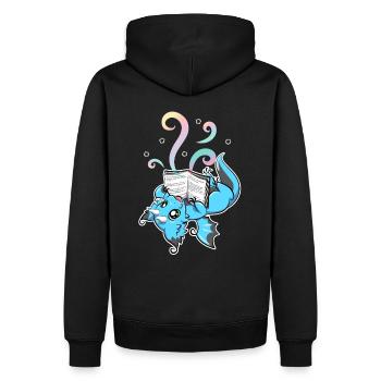 Buch Fantasy Dragon - Männer Premium Bio Hoodie - Schwarz - Hinten - Nico (187cm)