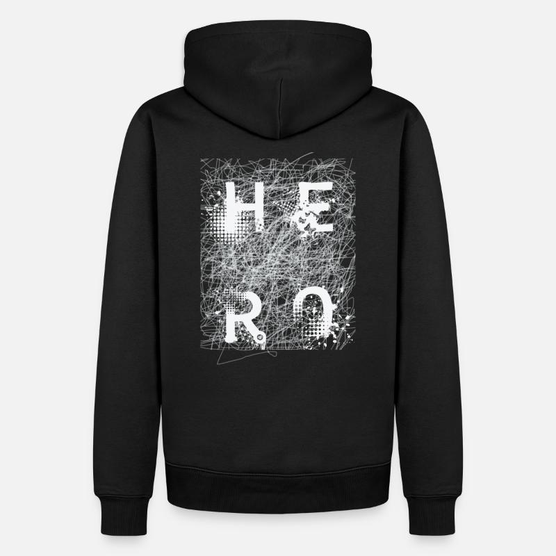 HÉROS - Sweat à capuche Premium bio Homme - noir