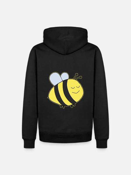 Dicke Hummel - Männer Premium Bio Hoodie - Schwarz